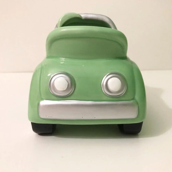 Vtg NAPCO Green Pedal Car Ceramic Planter Candy Dish - Picture 4 of 14